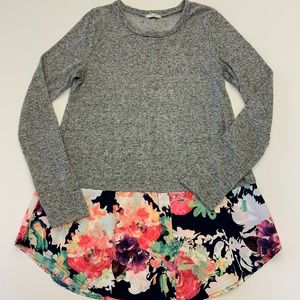 Grey and Floral Sweater/Tunic